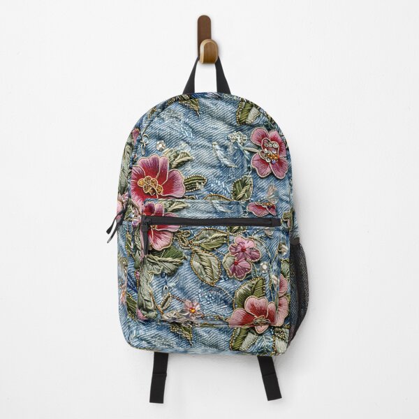 Item preview, Denim Floral Embroidered Design designed and sold by Graphitti Squad.