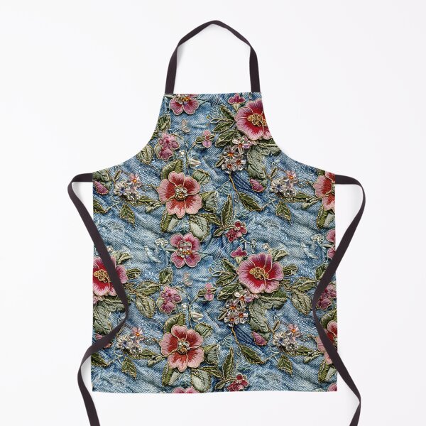 Item preview, Denim Floral Embroidered Design designed and sold by Graphitti Squad.