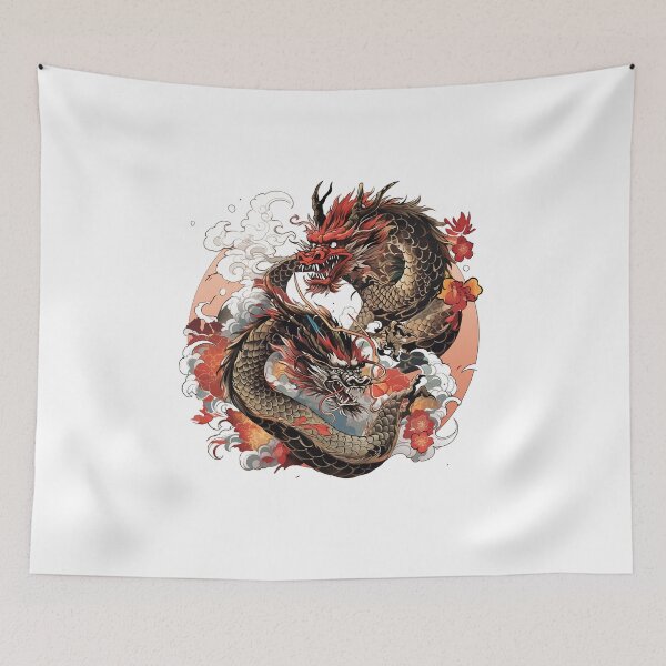 Item preview, Tattoo Style Dragon designed and sold by Lucy Goosy Art.