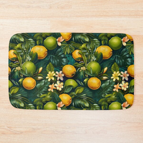 Item preview, Tropical Floral Lime&Oragnes Leaves Citrus Patterns designed and sold by MindWave THC.