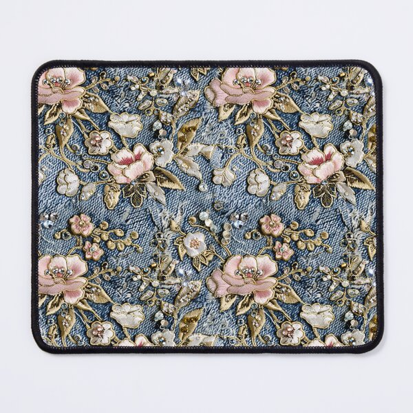 Item preview, Denim Floral Embroidered Design designed and sold by Graphitti Squad.