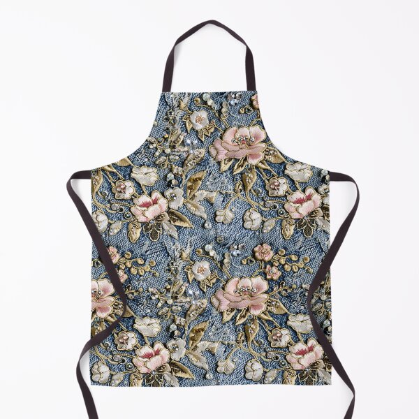 Item preview, Denim Floral Embroidered Design designed and sold by Graphitti Squad.