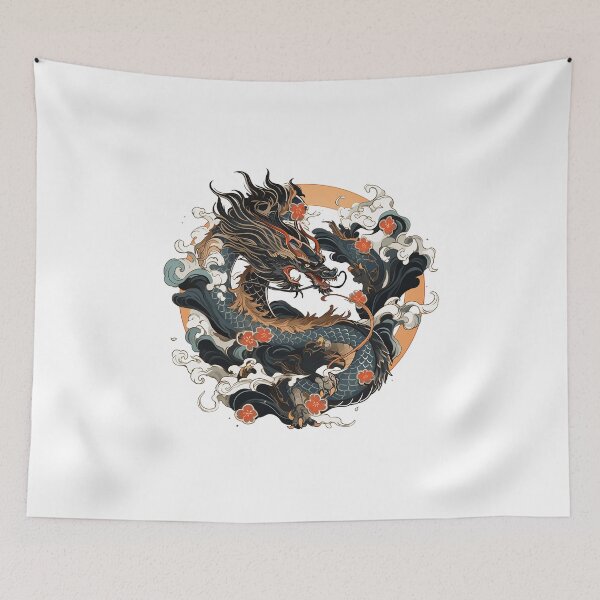 Item preview, Tattoo Style Dragon designed and sold by Lucy Goosy Art.