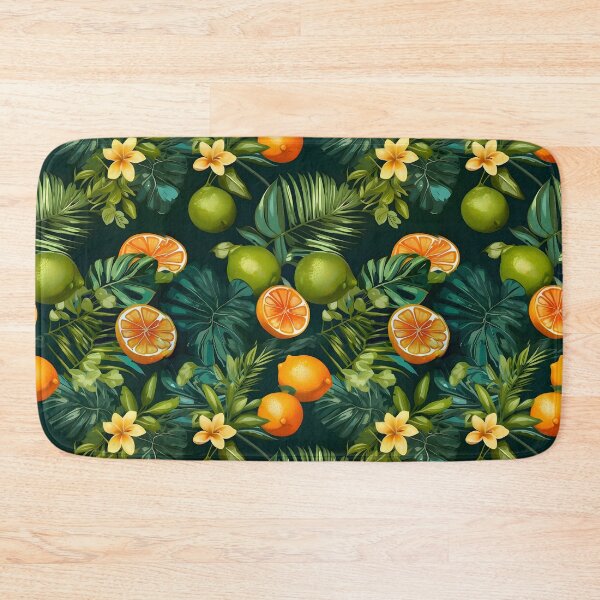 Item preview, Tropical Floral Lime&Oragnes Leaves Citrus Patterns designed and sold by MindWave THC.