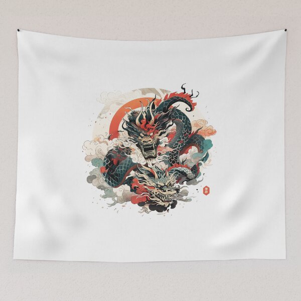 Item preview, Tattoo Style Dragon designed and sold by Lucy Goosy Art.