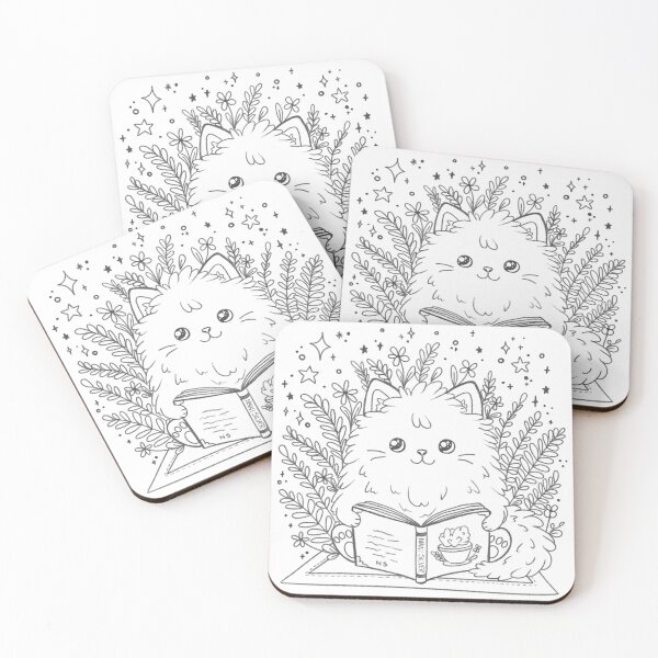 Item preview, Cat Reading a Book designed and sold by NinniShop.