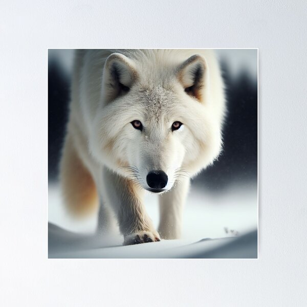 Item preview, White wolf in snow designed and sold by ai-topshots.