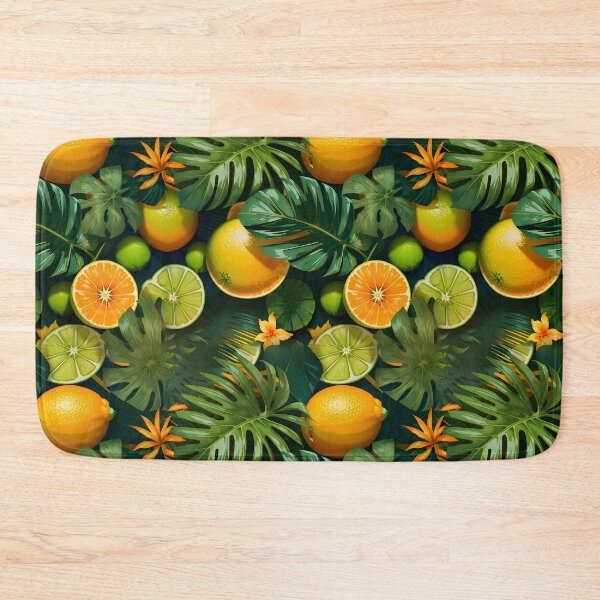 Item preview, Tropical Floral Lime&Oragnes Leaves Citrus Patterns designed and sold by MindWave THC.