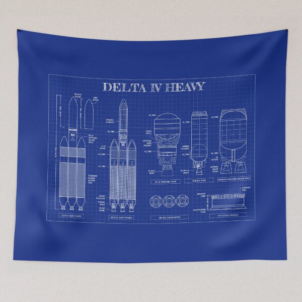 Item preview, Delta IV Heavy (Blueprint-Horizontal) designed and sold by BGALAXY.