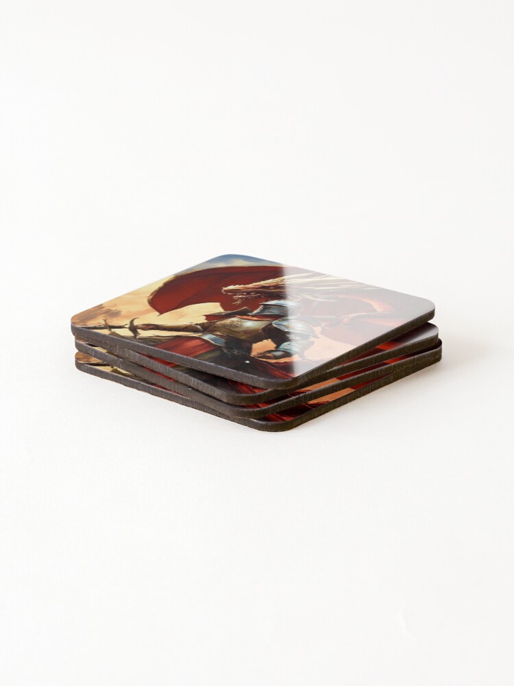 Thumbnail 4 of 5, Coasters (Set of 4), Dragon Rider designed and sold by RaF71PrO.
