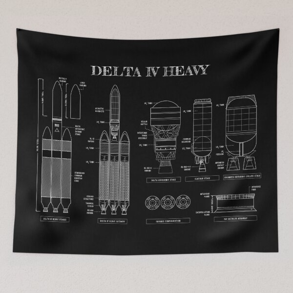 Item preview, Delta IV Heavy (White Stencil-No Background) Horizontal designed and sold by BGALAXY.