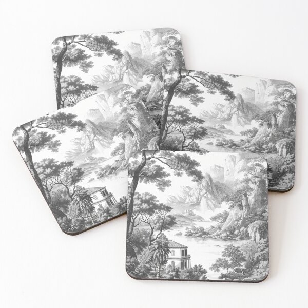 Item preview, Copy of Toile de Jouy Pattern in Black and White, Light Background designed and sold by EvgeniiaSim.