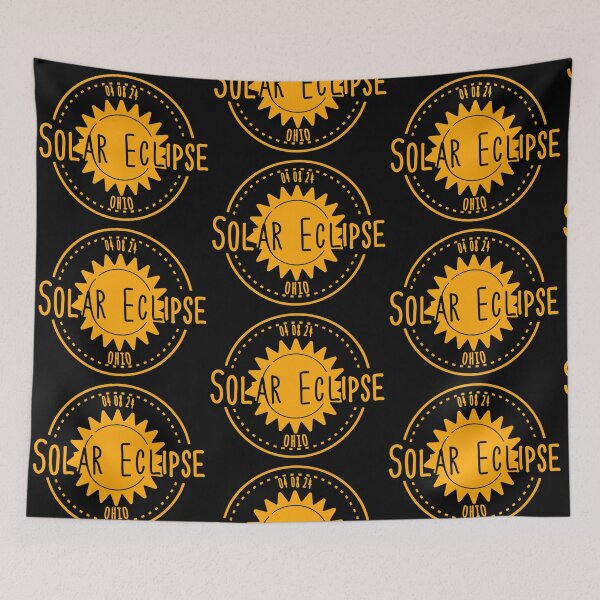 Item preview, Ohio 040824 Total Solar Eclipse 2024 in orange yellow designed and sold by EmeraldeaArt.