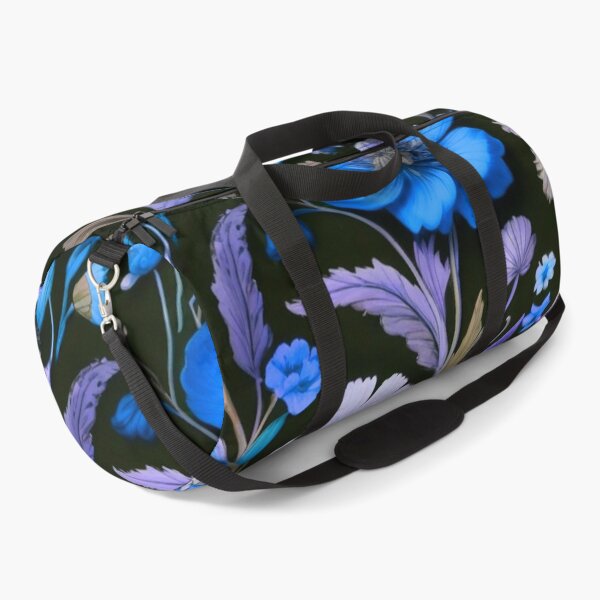 Item preview, Blue Field flowers on black designed and sold by Flowersonstuff.