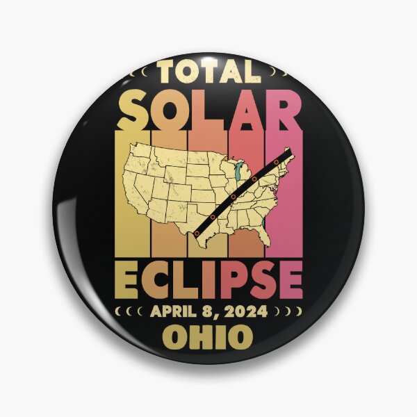 Item preview, Ohio Total Solar Eclipse with MAP - in Sun Hues 2024 April 8 designed and sold by EmeraldeaArt.