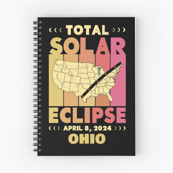 Item preview, Ohio Total Solar Eclipse with MAP - in Sun Hues 2024 April 8 designed and sold by EmeraldeaArt.
