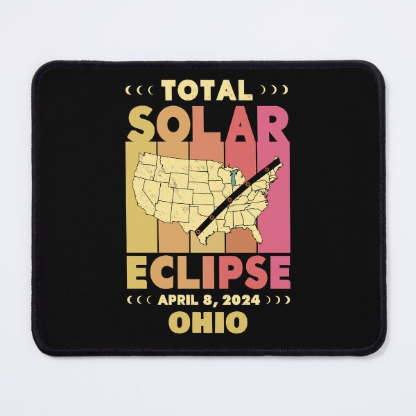 Item preview, Ohio Total Solar Eclipse with MAP - in Sun Hues 2024 April 8 designed and sold by EmeraldeaArt.