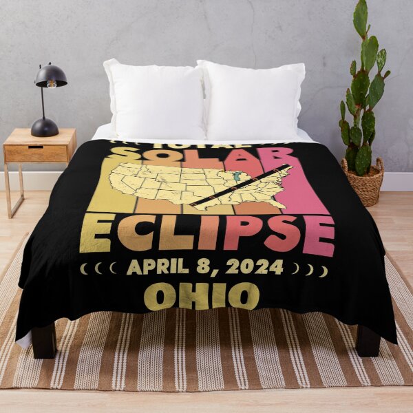 Item preview, Ohio Total Solar Eclipse with MAP - in Sun Hues 2024 April 8 designed and sold by EmeraldeaArt.