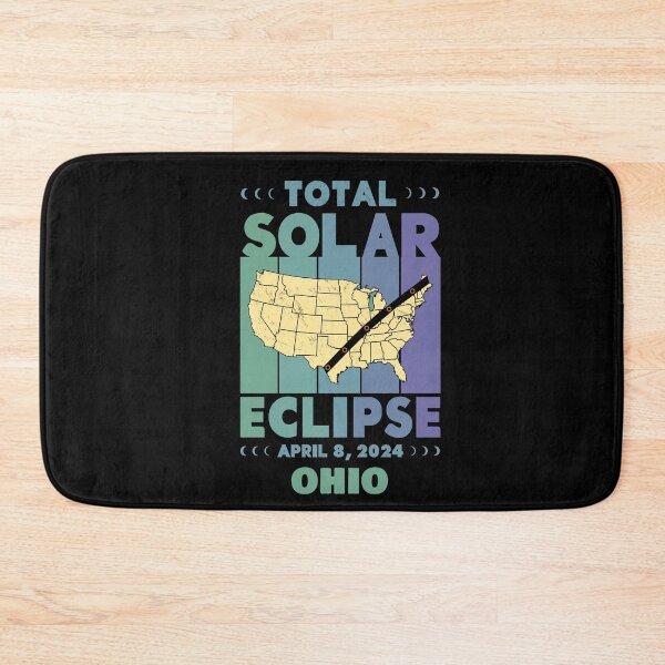 Item preview, Ohio Total Solar Eclipse with MAP - in Green and Blue Hues 2024 April 8 designed and sold by EmeraldeaArt.