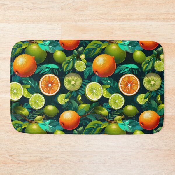 Item preview, Tropical Floral Lime&Oragnes Leaves Citrus Patterns designed and sold by MindWave THC.