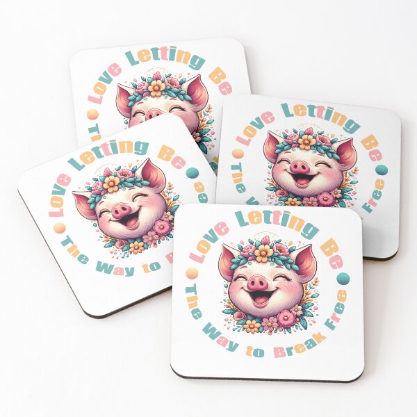 Item preview, Joyful Pig with Floral Crown - Love and Freedom Illustration designed and sold by FarBeyound.