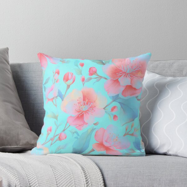 Item preview, Dainty petals on a blue background  designed and sold by Flowersonstuff.