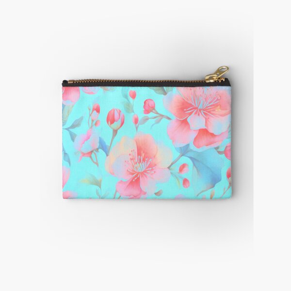 Item preview, Dainty petals on a blue background  designed and sold by Flowersonstuff.