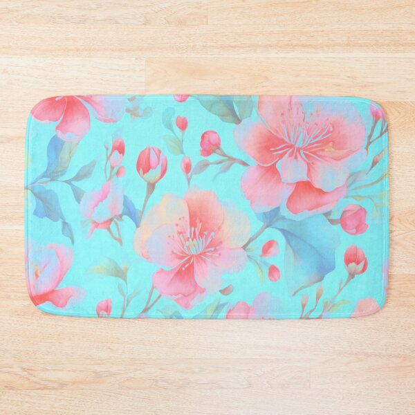 Item preview, Dainty petals on a blue background  designed and sold by Flowersonstuff.