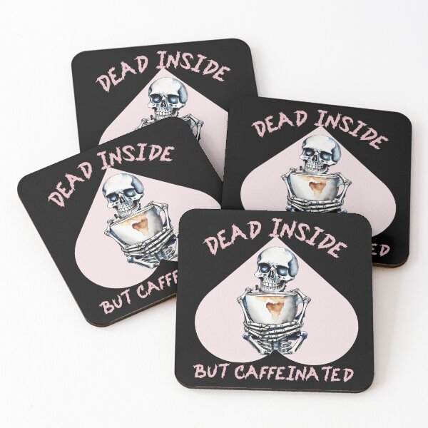Item preview, Dead Inside But Caffeinated Funny Gifts for Coffee Lovers and Funny gifts for Skeleton Lovers Funny gifts for Halloween Skull Spooky Time Szn designed and sold by MatthewViews.