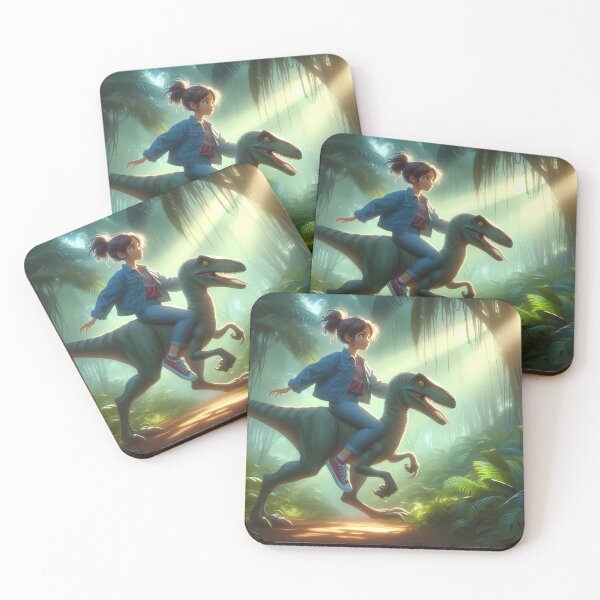 Item preview, A girl is riding on the back of a dinosaur. designed and sold by aminz4.