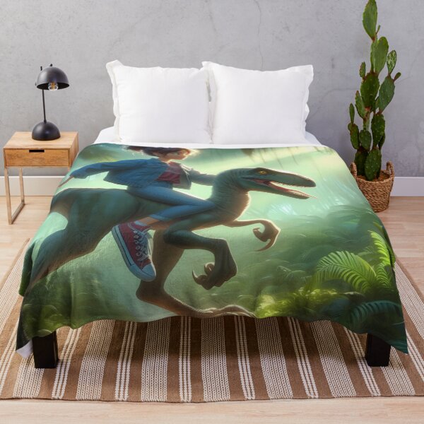 Item preview, A girl is riding on the back of a dinosaur. designed and sold by aminz4.