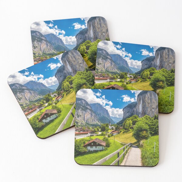 Item preview, Alpine Village, Switzerland, Mountain, Waterfall, Swiss Alps designed and sold by newburyboutique.
