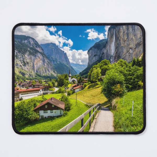 Item preview, Alpine Village, Switzerland, Mountain, Waterfall, Swiss Alps designed and sold by newburyboutique.