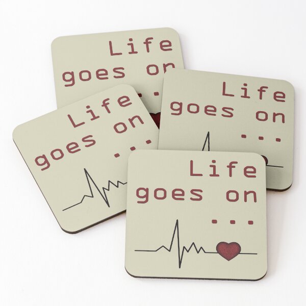 Item preview, Cardiogram of the heart with the inscription "Life goes on ..." designed and sold by Cherevan.