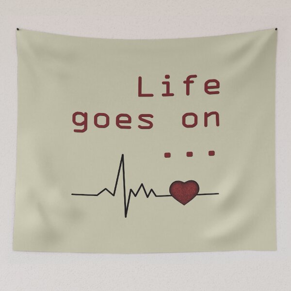 Item preview, Cardiogram of the heart with the inscription "Life goes on ..." designed and sold by Cherevan.