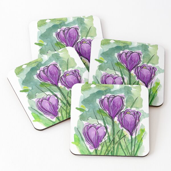 Item preview, Purple Crocus Watercolor Painting designed and sold by Amy Preveza.