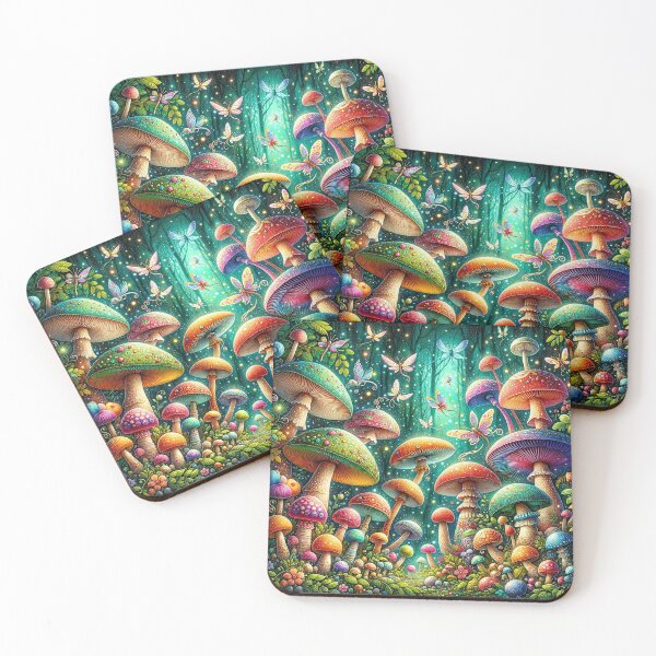 Item preview, Magic forest of glowing mushrooms designed and sold by Cerberus-Art.