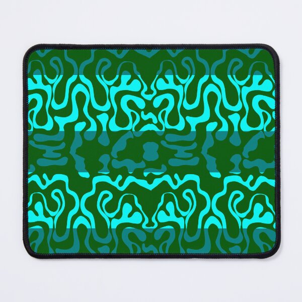 Item preview, Green on Teal and Aqua Squiggle Stripes designed and sold by GreyMoonForest.