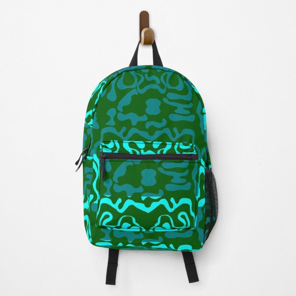 Item preview, Green on Teal and Aqua Squiggle Stripes designed and sold by GreyMoonForest.