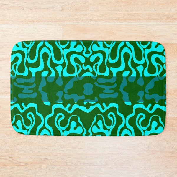 Item preview, Green on Teal and Aqua Squiggle Stripes designed and sold by GreyMoonForest.