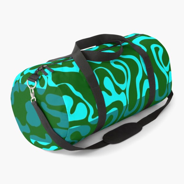 Item preview, Green on Teal and Aqua Squiggle Stripes designed and sold by GreyMoonForest.