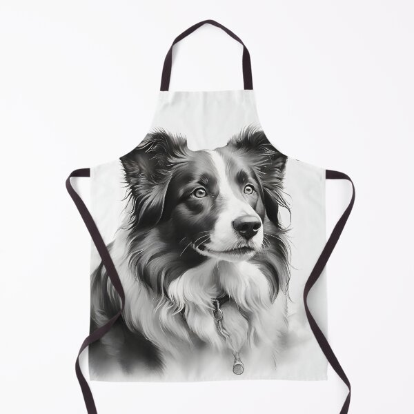 Item preview, Black and white australian shepherd pencil drawing designed and sold by Pencil-Art.