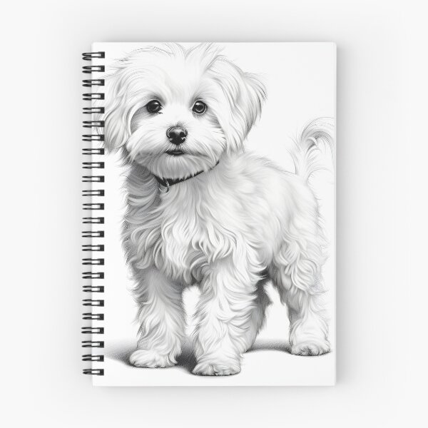 Item preview, Black and white Bichon pencil drawing designed and sold by Pencil-Art.