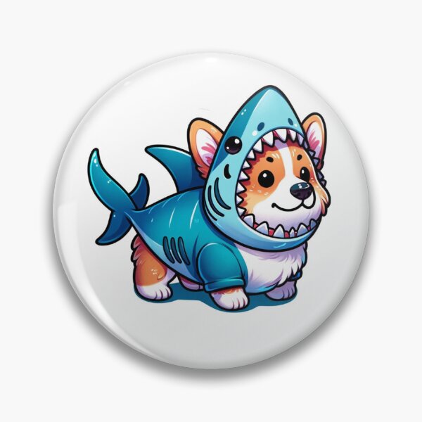 Item preview, Corgi wearing a shark costume  designed and sold by MellowPeach.