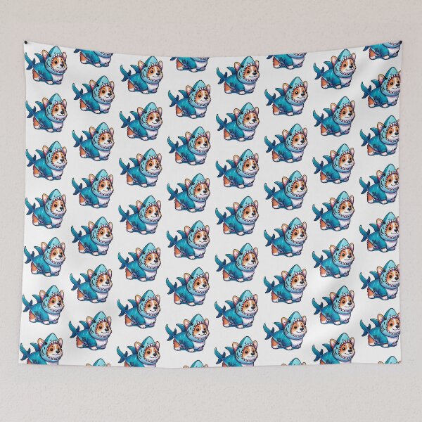 Item preview, Corgi wearing a shark costume  designed and sold by MellowPeach.