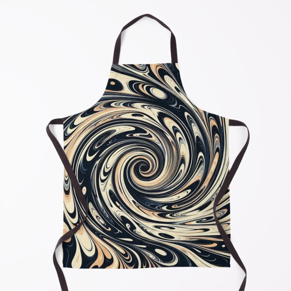 Item preview, Retro Liquid Swirl Abstract Pattern in Black and Almond Cream designed and sold by asbno19.