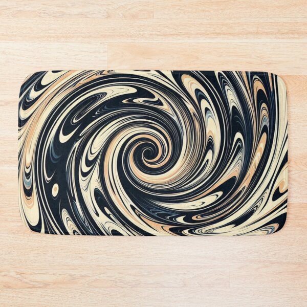 Item preview,  Retro Liquid Swirl Abstract Pattern in Black and Almond Cream designed and sold by asbno19.