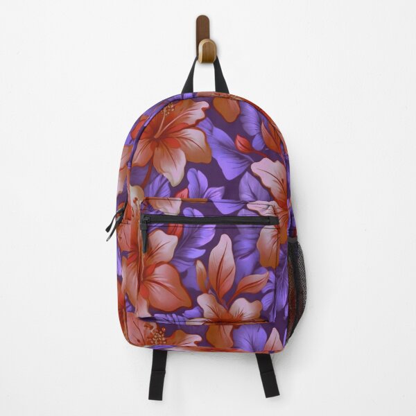 Item preview, Red hibiscus on Mauve  designed and sold by Flowersonstuff.