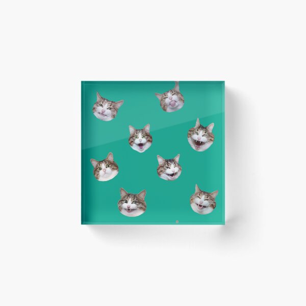 Item preview, Funny shocked cat face pattern teal designed and sold by BeebooDesign.