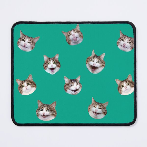 Item preview, Funny shocked cat face pattern teal designed and sold by BeebooDesign.